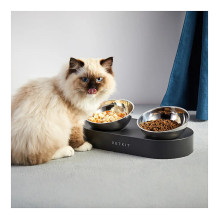 PETKIT Katzennapf Nano Metall erhht Edelstahl 15 Grad geneigt rutschfest