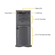„Barebone“ serveris 4 U / bokštas, dvigubas 3647, 8 karštojo keitimo, 3,5 colio 1200W Rezervinis Platinum „SuperWorkstat