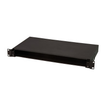 Logilink Šviesolaidinė komutacinė panelė 19" / 1U, stumdomo tipo, juoda, be apkrovos