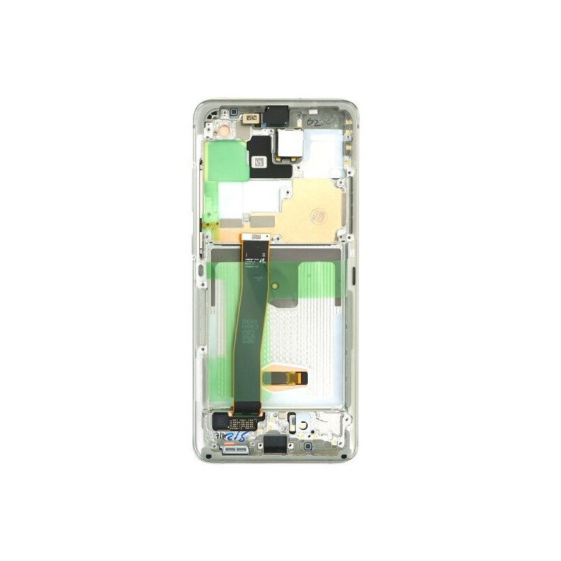 Ekranas Samsung G988 S20 Ultra su lietimui jautriu stikliuku ir rėmeliu White originalus (service pack)