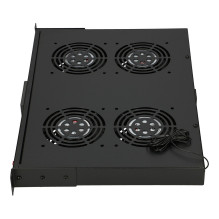 Ventiliatorių skydelis 19inch 4 ventiliatoriai su termostatu