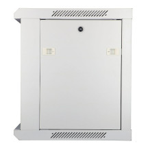 9U Rack spintelė 600x450 pilkos stiklinės durys