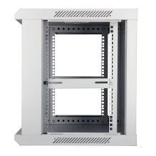 9U Rack spintelė 600x450 pilkos stiklinės durys