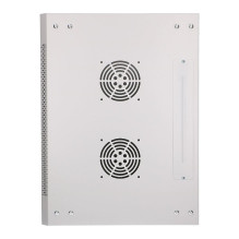 9U Rack spintelė 600x450 pilkos stiklinės durys