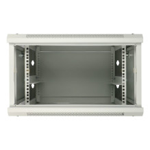 6U 600x600 Rack spintelė su pilkomis metalinėmis durelėmis 6U 600x600 Rack spintelė su pilkomis metalinėmis durelėmis