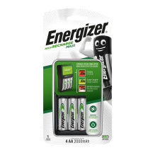 Baterijų Įkroviklis - Energizer Maxi 4 x R6 / AA NiMH, LED Indikatoriai, Saugumo Funkcijos Juoda