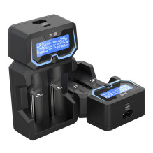 Akumuliatorių įkroviklis - XTAR X2 Dual-Channel LCD MicroUSB, Juoda