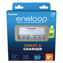 Baterijų įkroviklis - Panasonic Eneloop BQ-CC63 įkroviklis 8 AA / AAA Baterijoms, balta