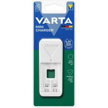 Baterijų Įkroviklis - Varta Mini Charger 57656 AA / AAA Baterijoms Su LED Indikatoriumi - Juoda