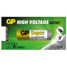 Baterija - 27A GP 5 vnt. 12V 7.7mm x 28mm Mažos Elektronikos Juoda Baterija - 27A GP 5 vnt. 12V 7.7mm x 28mm Mažos Elektronikos Juoda