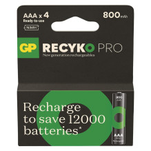 Įkraunama Baterija - GP ReCyko PRO 800mAh, 1500 Ciklų, Išlaiko 70% Įkrovos