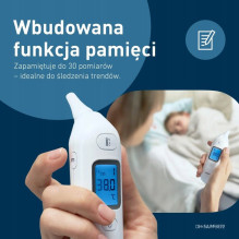 Termometras - OMRON GENTLE TEMP 533, 1 Sekundės Skaitymas, 30 Atmintis, Be Dangtelių - Balta Termometras - OMRON GENTLE TEMP 533, 1 Sekundės Skaitymas, 30 Atmintis, Be Dangtelių - Balta