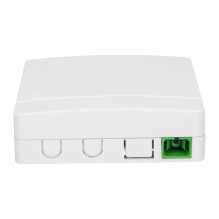 „Olivia 2 Splicer“ šviesolaidinė dėžutė su „Pigtail“ jungtimi ir SC / APC adapteriu - balta „Olivia 2 Splicer“ šviesolaidinė dėžutė su „Pigtail“ jungtimi ir SC / APC adapteriu - balta