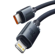 Įkroviklis - Baseus CAJY000301 USB-C To Lightning 20W PD 2M Nėriniai Juodas