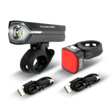 Dviračio Šviesų Rinkinys - Falcon Eye DuoVelo FBS0113 USB-C Įkraunamos Priekinės Ir Galinės Šviesos Juoda Dviračio Šviesų Rinkinys - Falcon Eye DuoVelo FBS0113 USB-C Įkraunamos Priekinės Ir Galinės Šviesos Juoda