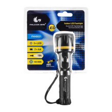 Nešiojama Lempa - Falcon Eye FHH0021, 3 LED, 15 Valandų Veikimo Trukmė, Guminis Korpusas, Juoda