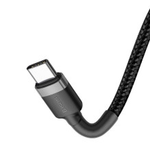 USB-C Įkrovimo Kabelis - Baseus CATKLF-HG1 60W 480 MB / s 2.0m Nailono Apsukta Juoda