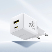 Įkroviklis - Baseus 20W Dual USB-A & USB-C Greitas Įkroviklis Su Saugos Apsaugomis Juodas Įkroviklis - Baseus 20W Dual USB-A & USB-C Greitas Įkroviklis Su Saugos Apsaugomis Juodas