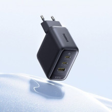 Sieninis Įkroviklis - Baseus EnerFill FE22 100 W GaN 2x USB-C + USB-A Sieninis Įkroviklis - Baseus EnerFill FE22 100 W GaN 2x USB-C + USB-A