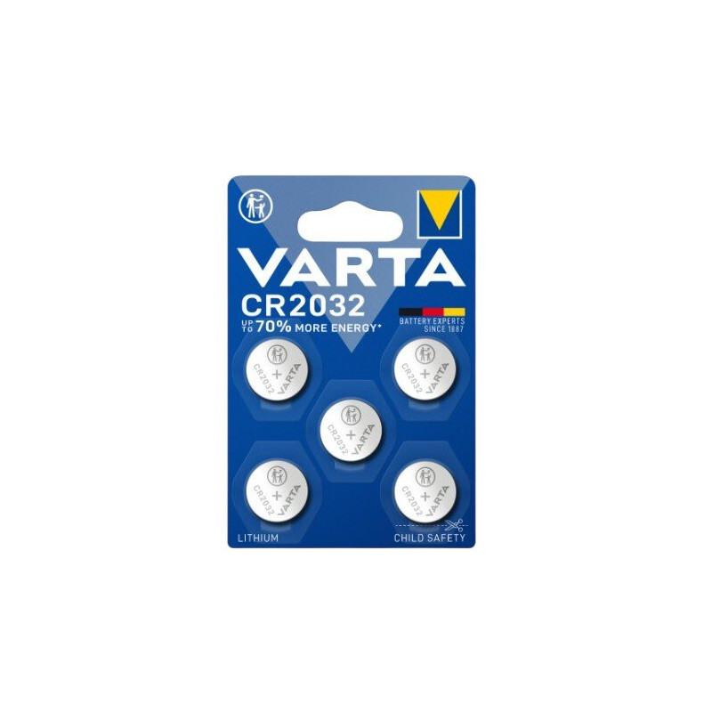Baterija - VARTA CR2032 Ličio Monetų Elementas 3V 20mm Skersmuo 5 Vnt.