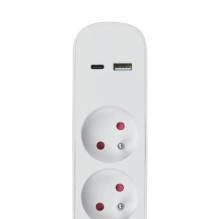 Ilgintuvas - DPM 5 Lizdų Su USB-A Ir USB-C, 1,5 M, Baltas Ilgintuvas - DPM 5 Lizdų Su USB-A Ir USB-C, 1,5 M, Baltas