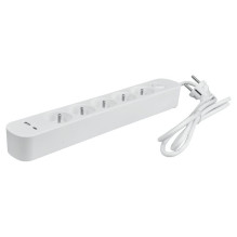 Ilgintuvas - DPM 5 Lizdų Su USB-A Ir USB-C, 1,5 M, Baltas Ilgintuvas - DPM 5 Lizdų Su USB-A Ir USB-C, 1,5 M, Baltas