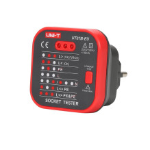 Elektrinis Testeris - UNI-T UT07B Tinklo Lizdo Testeris, RCD Testavimas, 230V AC, LED Indikatoriai, Juoda Elektrinis Testeris - UNI-T UT07B Tinklo Lizdo Testeris, RCD Testavimas, 230V AC, LED Indikatoriai, Juoda
