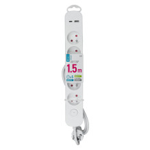 Ilgintuvas - DPM 5 Lizdų Su USB-A Ir USB-C, 1,5 M, Baltas Ilgintuvas - DPM 5 Lizdų Su USB-A Ir USB-C, 1,5 M, Baltas