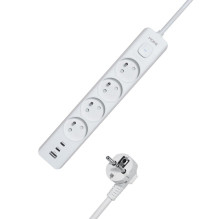 Ilgintuvas - MORRE M406 4 Lizdų 1,5 M 2x USB-C Baltas Ilgintuvas - MORRE M406 4 Lizdų 1,5 M 2x USB-C Baltas