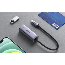 Adapteris - Ugreen CM483 USB-C Iki Gigabit RJ45 Ethernet Tinklo Adapteris, 1000 Mbps, Juodas