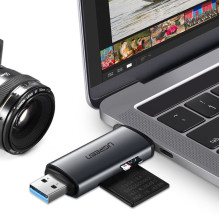 Atminties Kortelių Skaitytuvas - Ugreen CM185 USB 3.0 USB-C SD / microSD Kortelių Skaitytuvas Juodas Atminties Kortelių Skaitytuvas - Ugreen CM185 USB 3.0 USB-C SD / microSD Kortelių Skaitytuvas Juodas