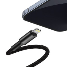 Telefonų Įkroviklio Laidas - Baseus CATLGD-01 USB-C Į Lightning 20W PD 1.0m Nailono Pintas Juodas Telefonų Įkroviklio Laidas - Baseus CATLGD-01 USB-C Į Lightning 20W PD 1.0m Nailono Pintas Juodas