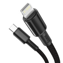 Telefonų Įkroviklio Laidas - Baseus CATLGD-01 USB-C Į Lightning 20W PD 1.0m Nailono Pintas Juodas Telefonų Įkroviklio Laidas - Baseus CATLGD-01 USB-C Į Lightning 20W PD 1.0m Nailono Pintas Juodas