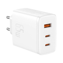 Įkroviklis - Baseus 65W 3-Port USB-C & USB-A Greitas Įkroviklis Įkroviklis - Baseus 65W 3-Port USB-C & USB-A Greitas Įkroviklis