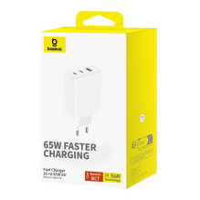 Įkroviklis - Baseus 65W 3-Port USB-C & USB-A Greitas Įkroviklis Įkroviklis - Baseus 65W 3-Port USB-C & USB-A Greitas Įkroviklis