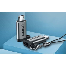 Adapteris - UGREEN US282 USB-C Į Micro USB Adapteris, Aliuminio Korpusas, Raktų Pakabukas Adapteris - UGREEN US282 USB-C Į Micro USB Adapteris, Aliuminio Korpusas, Raktų Pakabukas