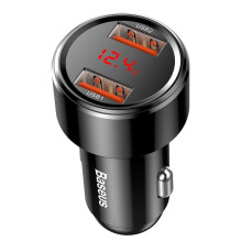 Automobilinis Įkroviklis - Baseus 45W Dual USB Greitas Įkroviklis Su LED Ekranu Automobilinis Įkroviklis - Baseus 45W Dual USB Greitas Įkroviklis Su LED Ekranu