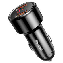 Automobilinis Įkroviklis - Baseus 45W Dual USB Greitas Įkroviklis Su LED Ekranu Automobilinis Įkroviklis - Baseus 45W Dual USB Greitas Įkroviklis Su LED Ekranu