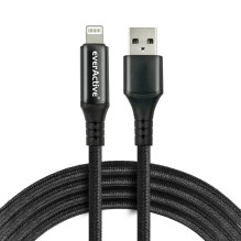 USB Įkrovimo Laidas - everActive CBB-1IBL 1m, 2.4A Greitas Įkrovimas, 480 Mbps Duomenų Perdavimo, Juodas USB Įkrovimo Laidas - everActive CBB-1IBL 1m, 2.4A Greitas Įkrovimas, 480 Mbps Duomenų Perdavimo, Juodas