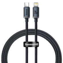 Įkroviklis - Baseus CAJY000201 USB-C To Lightning 20W PD 480 MB / s Apsuktas Juodas