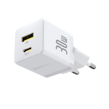 Įkroviklis - Baseus 30W USB-C & USB-A Greitas Įkroviklis Su Energijos Tiekimu Juodas Įkroviklis - Baseus 30W USB-C & USB-A Greitas Įkroviklis Su Energijos Tiekimu Juodas