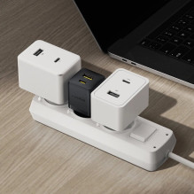 Įkrovimo Adapteris - Baseus 20W 1xUSB-C 1xUSB-A Power Delivery Įkroviklis Juodas