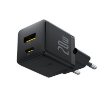 Įkrovimo Adapteris - Baseus 20W 1xUSB-C 1xUSB-A Power Delivery Įkroviklis Juodas