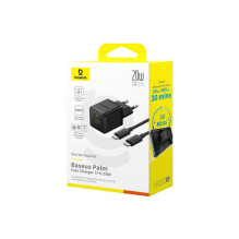 Įkrovimo Adapteris - Baseus 20W 1xUSB-C 1xUSB-A Power Delivery Įkroviklis Juodas