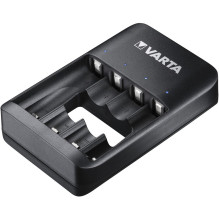 Baterijų Įkroviklis - Varta USB Quattro 57652, Įkrauna 4 Ni-MH AA / AAA Baterijas, Micro USB, Juoda
