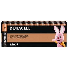 Baterija - Duracell LR03 / AAA Šarminės Baterijos 24-Pakuotė, Ilgalaikė Galia, Juoda