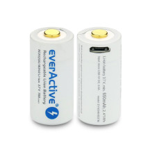 Baterija - everActive 16340 700mAh 3.7V Ličio Jonų Įkraunama USB Juoda