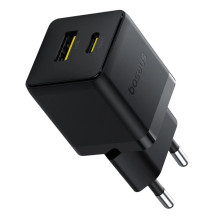 Įkroviklis - Baseus 30W 1xUSB-C 1xUSB-A Power Delivery Greitas Įkroviklis Juodas Įkroviklis - Baseus 30W 1xUSB-C 1xUSB-A Power Delivery Greitas Įkroviklis Juodas