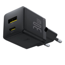 Įkroviklis - Baseus 30W 1xUSB-C 1xUSB-A Power Delivery Greitas Įkroviklis Juodas Įkroviklis - Baseus 30W 1xUSB-C 1xUSB-A Power Delivery Greitas Įkroviklis Juodas