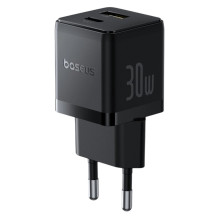 Įkroviklis - Baseus 30W 1xUSB-C 1xUSB-A Power Delivery Greitas Įkroviklis Juodas Įkroviklis - Baseus 30W 1xUSB-C 1xUSB-A Power Delivery Greitas Įkroviklis Juodas